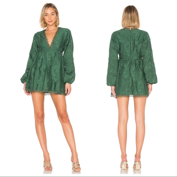 House of Harlow 1960 x Revolve Edwin Mini Dress Green Extra Small